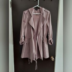 Stylish Staccato Dusty Pink Suede Trench Coat